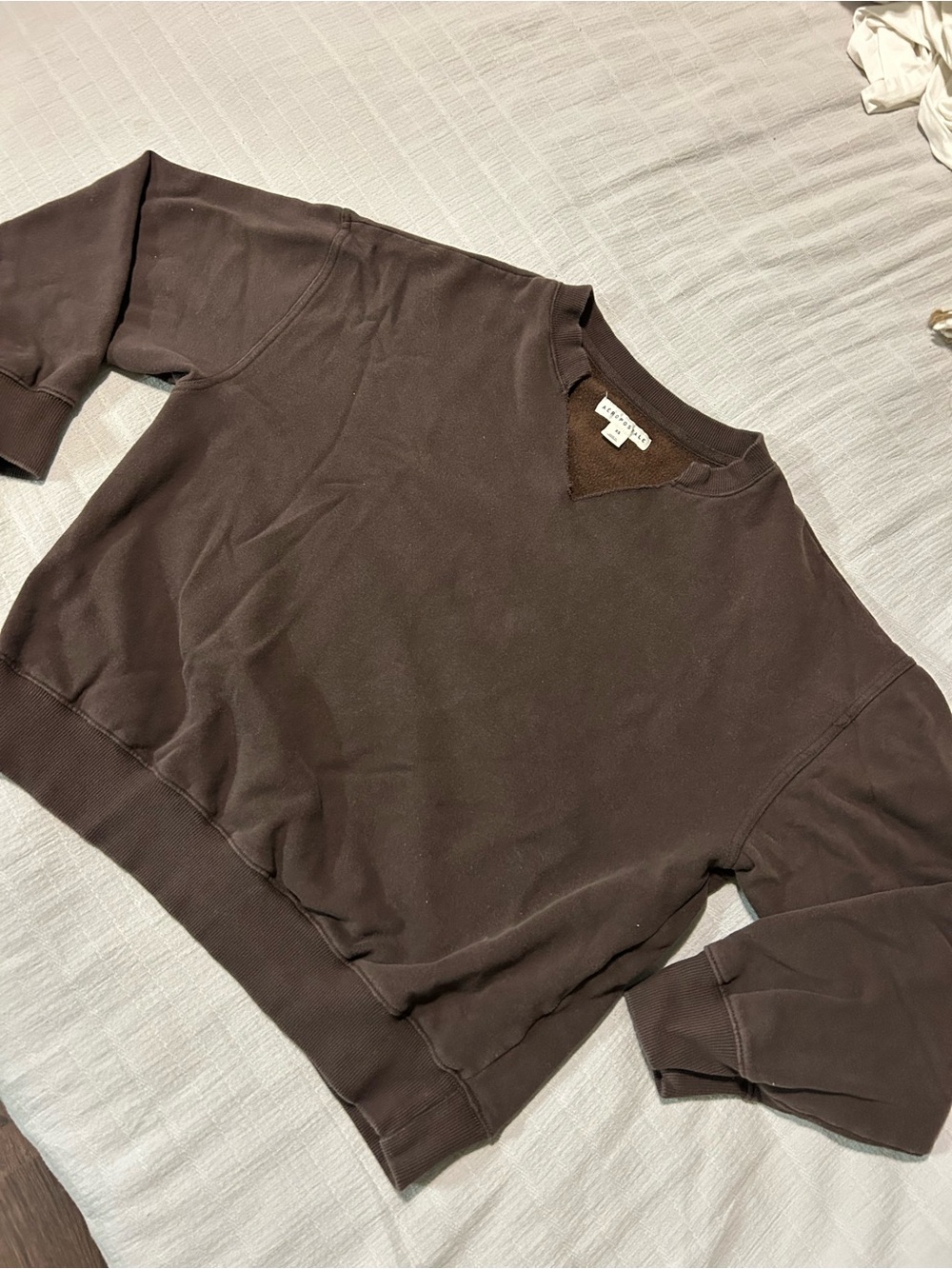 Aeropostale Women’s Dark Brown Crewneck Sweatshirt